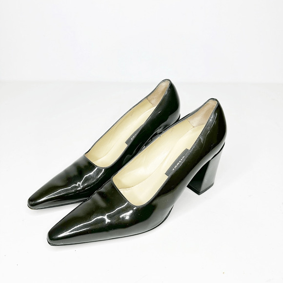 Bally Shoes - Bally Newport Dress Pumps Green Patent High Heels Shoes Made England Womens 8